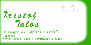 kristof talos business card